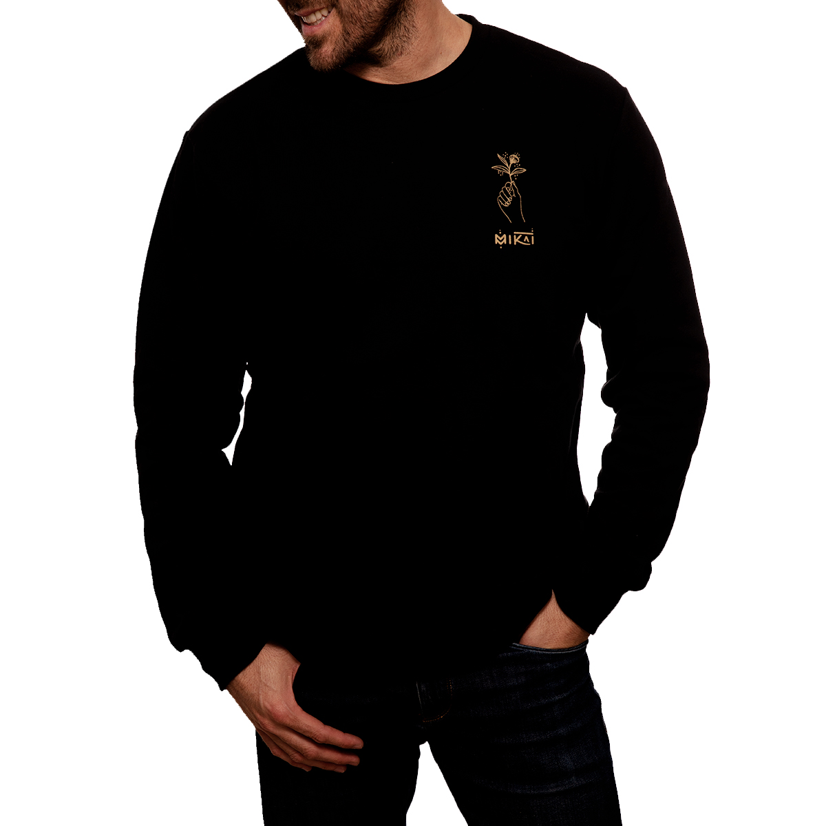 SUDADERA NEGRA CHICO DELANTE